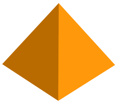 オレンジ色の三角形の3Dイラスト